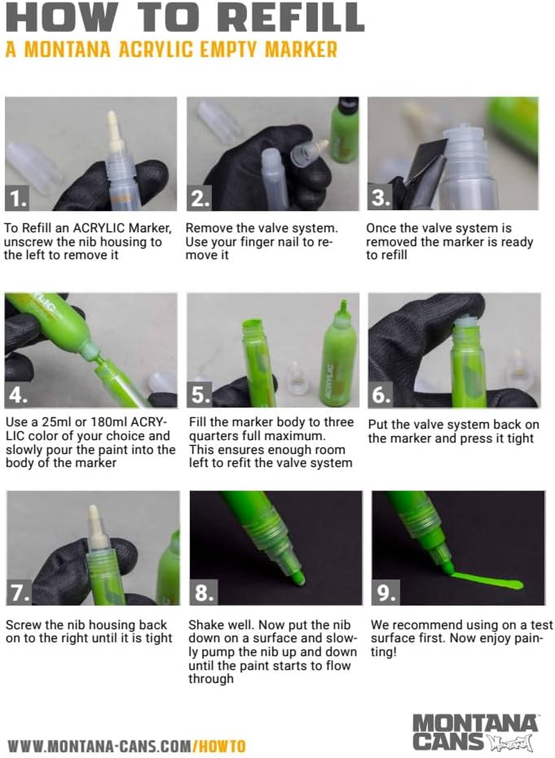 Montana MXA324048 Acrylic Marker 2Mm Fine, Empty Marker