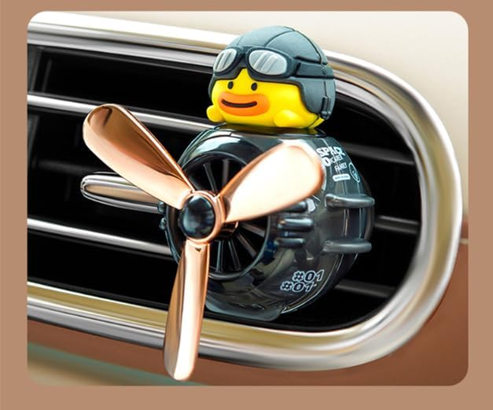 Car Air Freshener, Cute Car Diffuser, Pilot Black Warrior with Rotating Propeller, Cartoon Car Vent Fan, Creative Car Perfume Ornament, Automotive Air Freshener image number 4