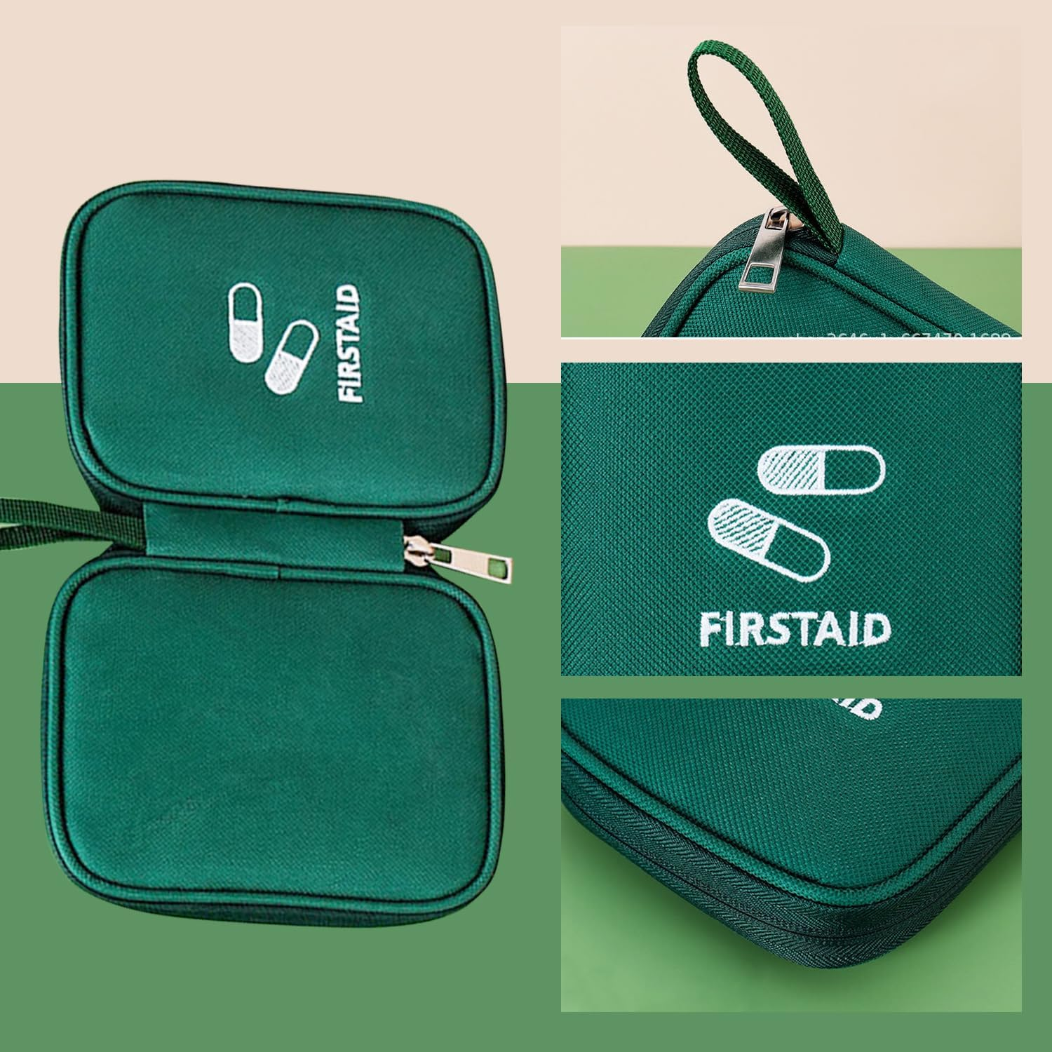 ROLMZJX 2 Pack First FID Kit Travel,Portable Mini First Aid Kit, Empty Travel Medicine Outdoor First Aid Kit for Outdoor Activities Sports Camping Hiking Emergency (Green+Blue)