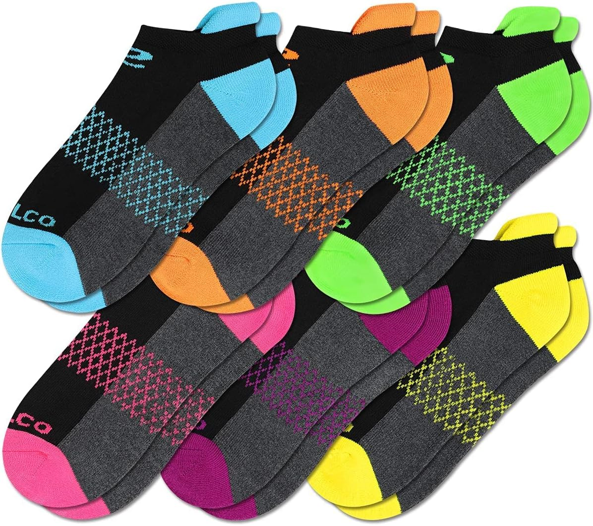 Eallco Womens Ankle Socks 6 Pairs Running Athletic Cushioned Sole Socks with Tab image number 4