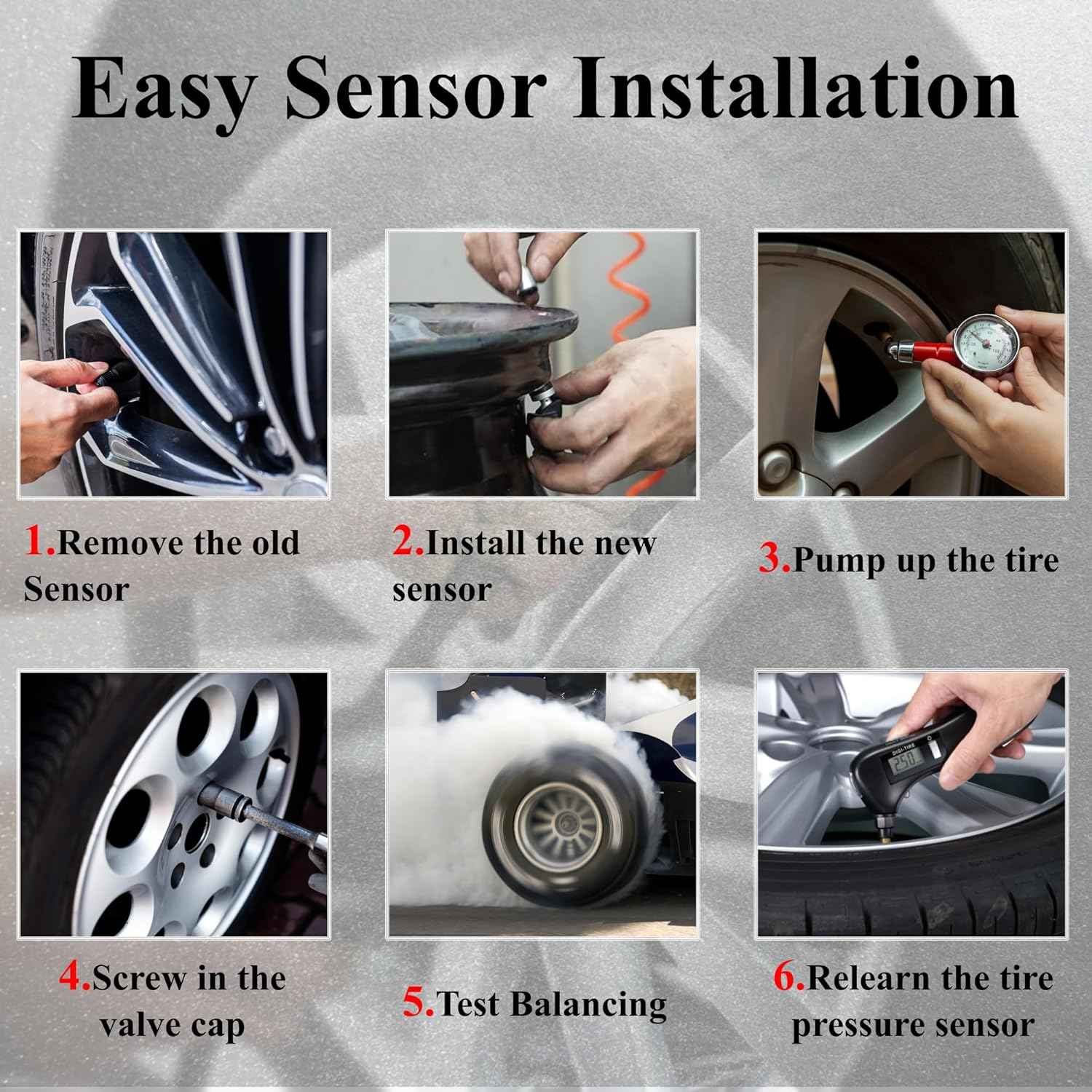 TPMS Tire Pressure Monitoring System Sensor 433Mhz - Replaces 56029398AB 56029398AA 68241067AA - Compatible with Chrysler 300 Town&Country Dodge Charger Ram Grand Cherokee Wrangler 4-Pack image number 2