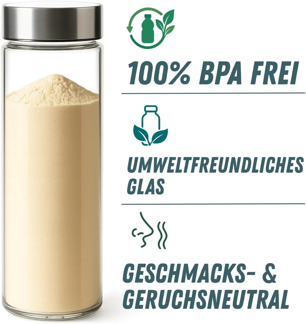 GLASFABRIK Premium Glass Shaker Protein Shake 500 Ml Bpa-Free Glass Bottle with Stainless Steel Ball Sustainable Protein Shaker Made of Glass Tasteless and Leak-Proof German Brand Quality image number 4