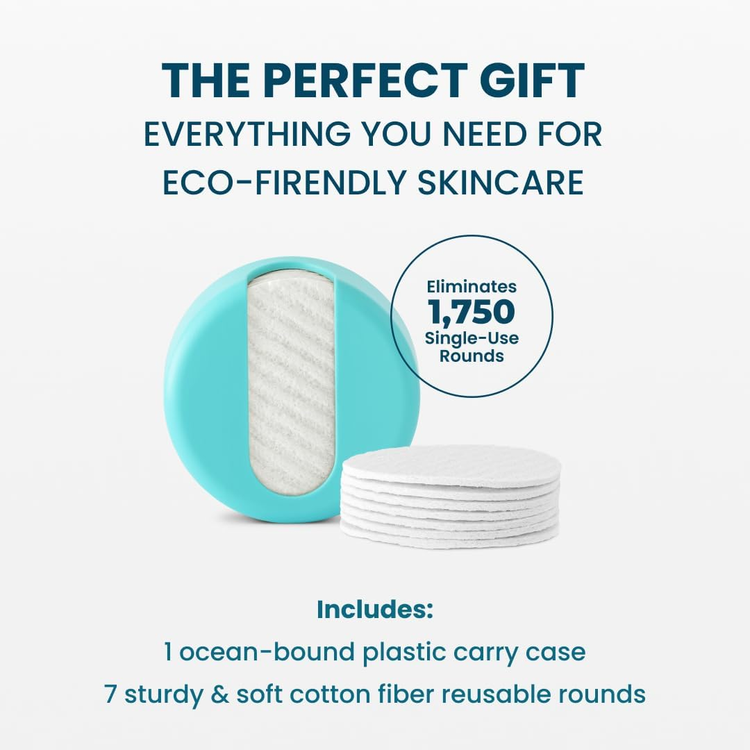 Lastround&reg; Sustainable Reusable Cotton Rounds for Facial Cleansing &ndash; Zero-Waste Eco-Friendly Makeup Remover Pads for All Skin Types with Travel Storage Case - Black image number 3