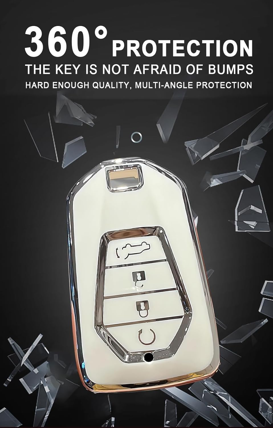 HIBEYO 4 Button Key Fob Cover for Isuzu New MU-X X Series DMAX D-Max X-Terrain Pickup 2020 2021 2022 2023 Accessories image number 6