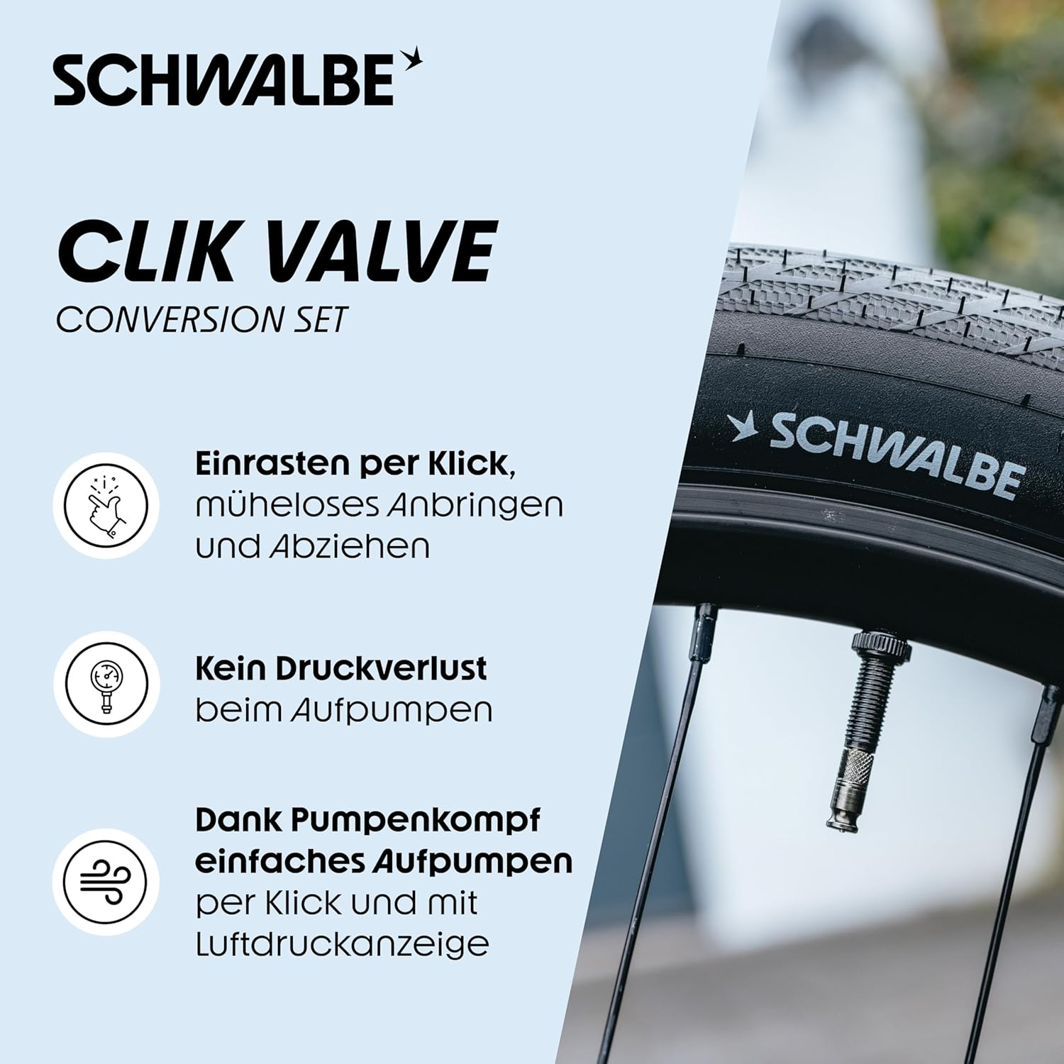 Schwalbe Bicycle Valve Attachment - SV-SCV Conversion Kit (Black, Synthetic Rubber) image number 6