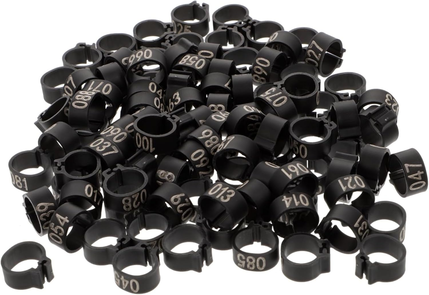 Beavorty 100Pcs Digital Foot Ring Pigeon Foot Ring Numbered Bird Leg Pigeon Identification Bands for Bird Poultry Leg Bands