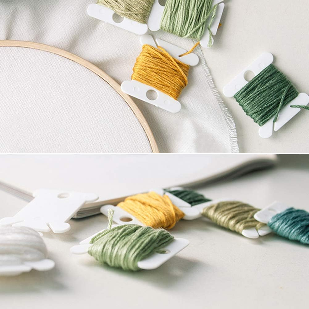 Plastic Floss Bobbins for Cross Stitch Embroidery Cotton Thread Craft Sewing Storage, Thread Cards, Friendship Bracelet Bobbins （White-120 Pcs ） image number 2