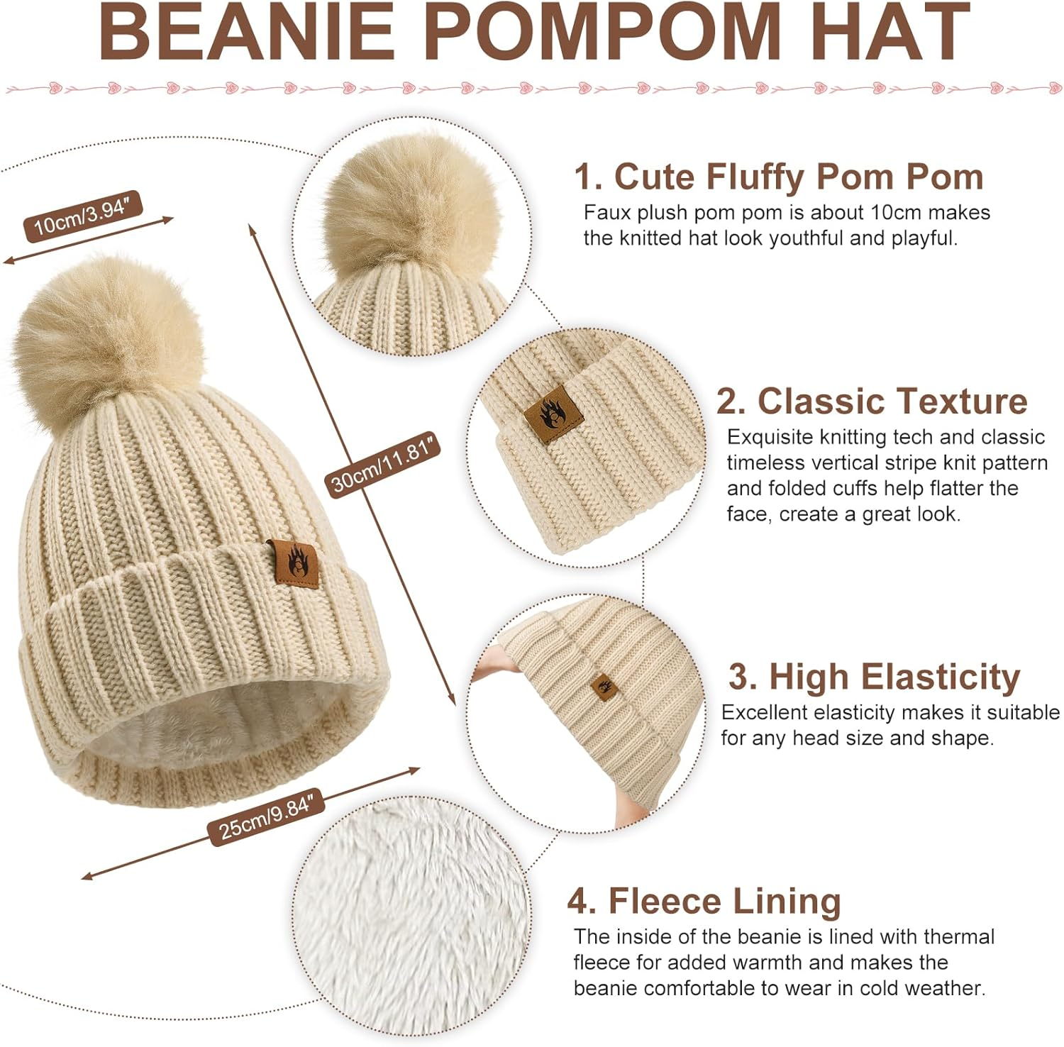 Scarf Gloves Set for Women with Ear Warmers Winter Warm Beanie Hat Scarf Gloves Set Touchscreen Gloves Socks image number 6