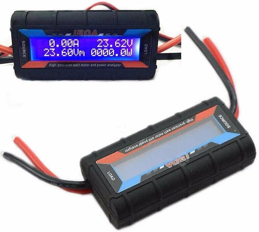 AIMALL 150A Digital LCD Amp Watt Meter Power Analyzer, 4.8V-60V Range, Rubber Paint, 2.4" Screen, for Solar, Caravan, Battery Monitoring, 0-6554W Measurement image number 1