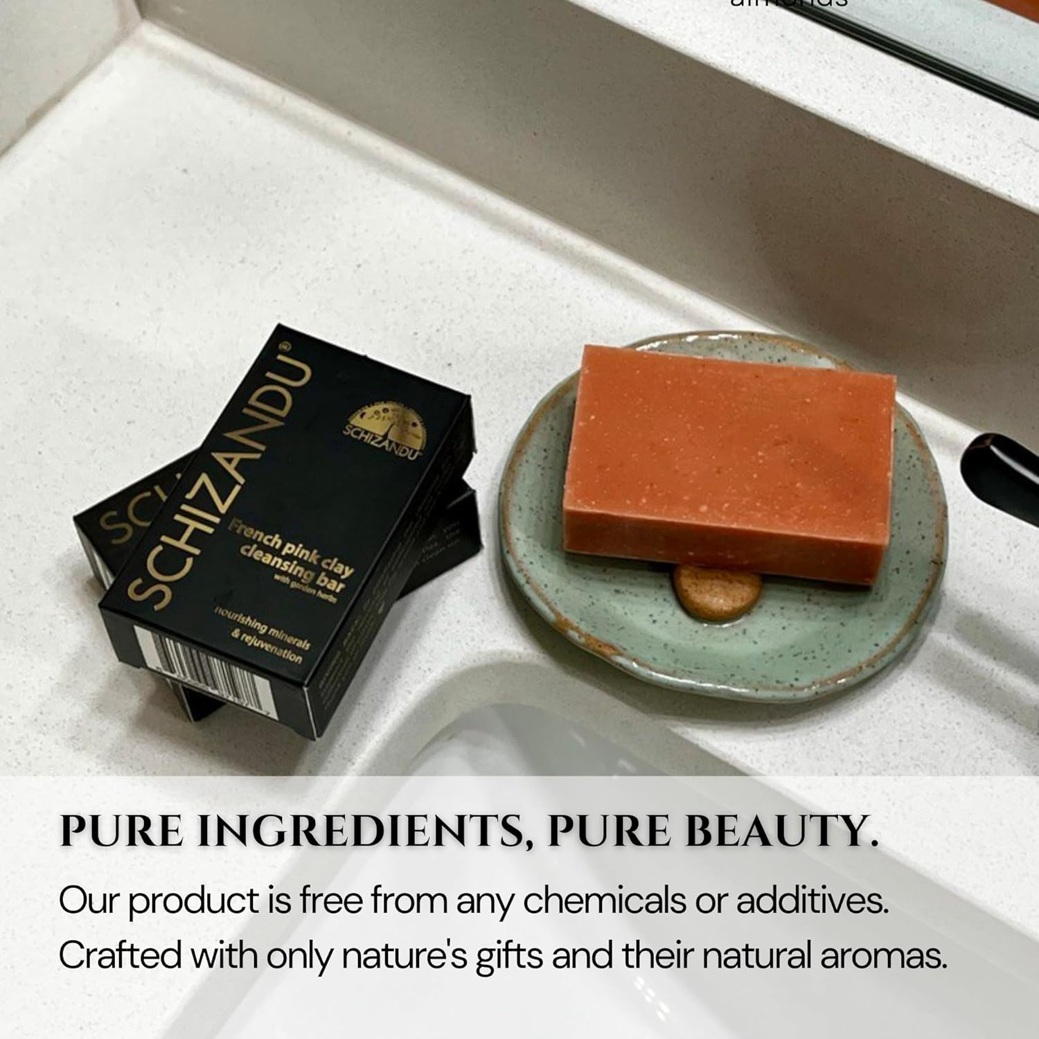 Clay Cleansing Bar Soap, Organic Herbal Skin Detox with French Pink Clay, Natural Luxury for Facial and Body Detoxification, Moisturizing, Nourishing Beauty Bar, Vegan, Non GMO, 4 Oz image number 5