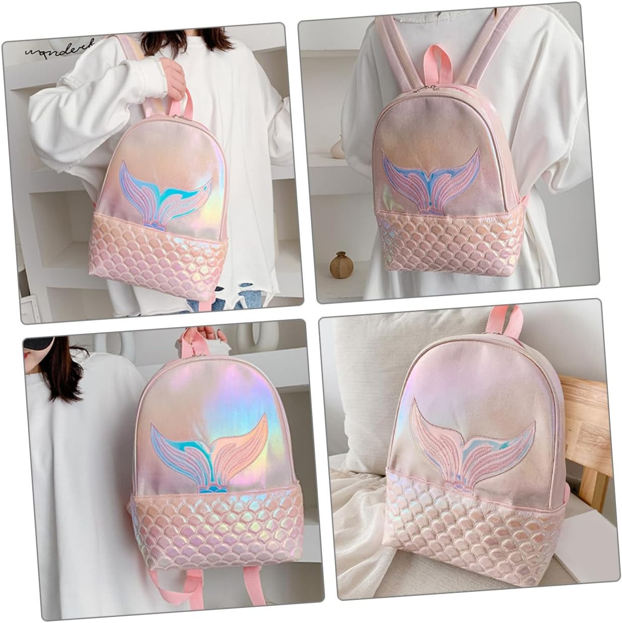 DEARMAMY Mermaid Boys and Girls Backpack for School and Travel Cute Cartoon Design for Preschool and Elementary Girls image number 1