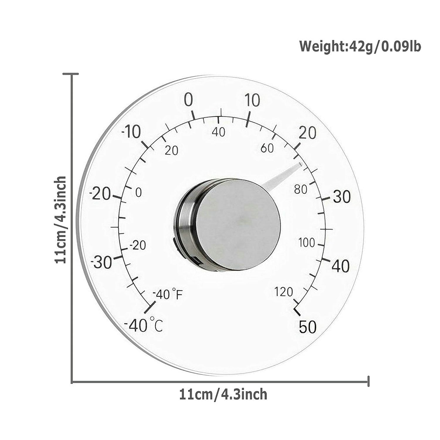 Gudoqi Outdoor Window Thermometer Stick on Circular Window Temperature Meter for Outdoor Car image number 6