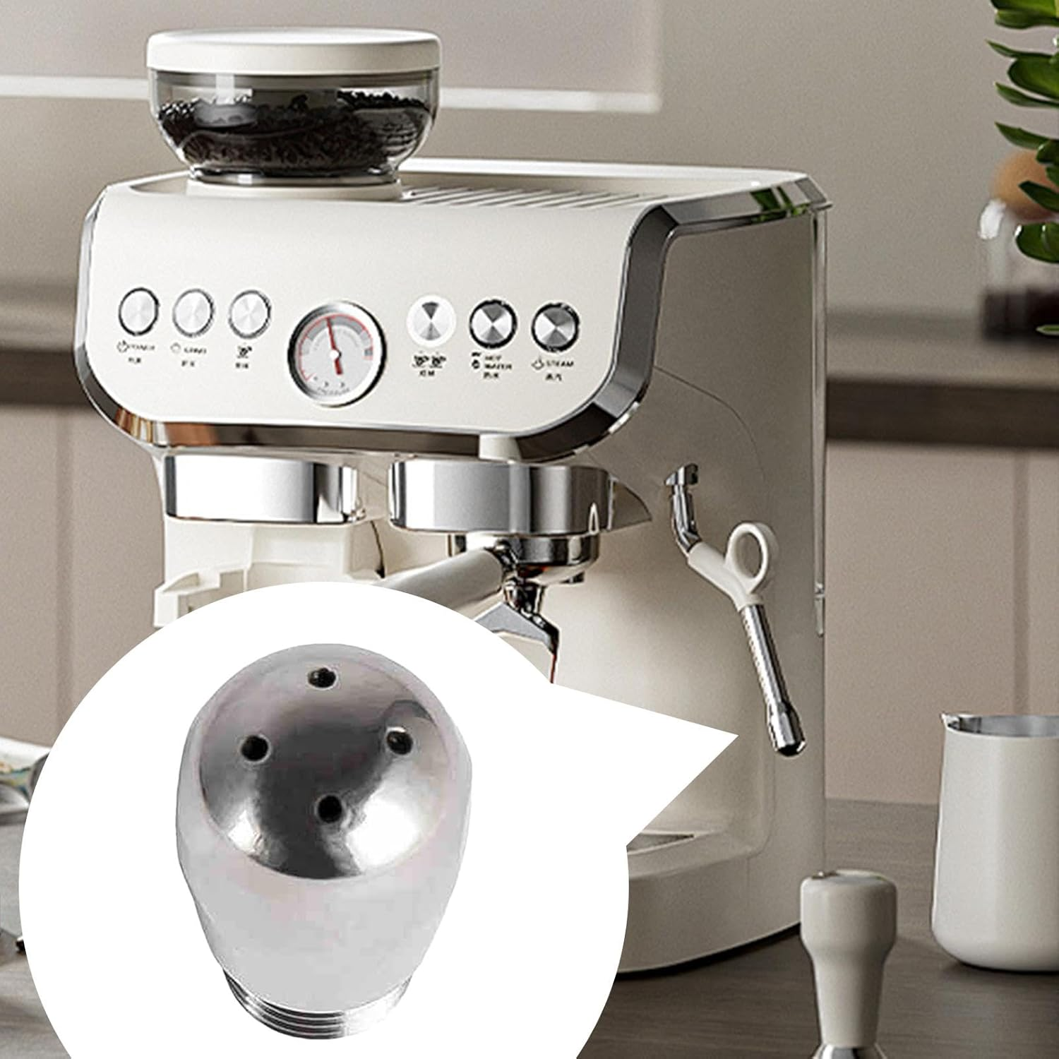 4 Hole Nozzles, Coffee Machine Steam Tips, Steam Wand Nozzles, Coffee Frothing Tips, Milk Tea Shop Steam Nozzle, Espresso Steam Tip, Steam Wand Tip 0.49 X 0.83In for Coffee image number 3