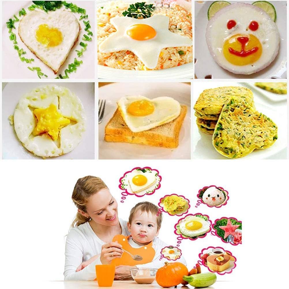 Stainless Steel Egg Shaper Cooking Kitchen Tools Pancake Mold, 6Pcs Stainless Steel Egg Ring Molds,Stainless Steel Fried Egg Pancake Shaper Omelette Mould Frying Egg Ring Pancake Mold Egg Cooking Tool image number 4