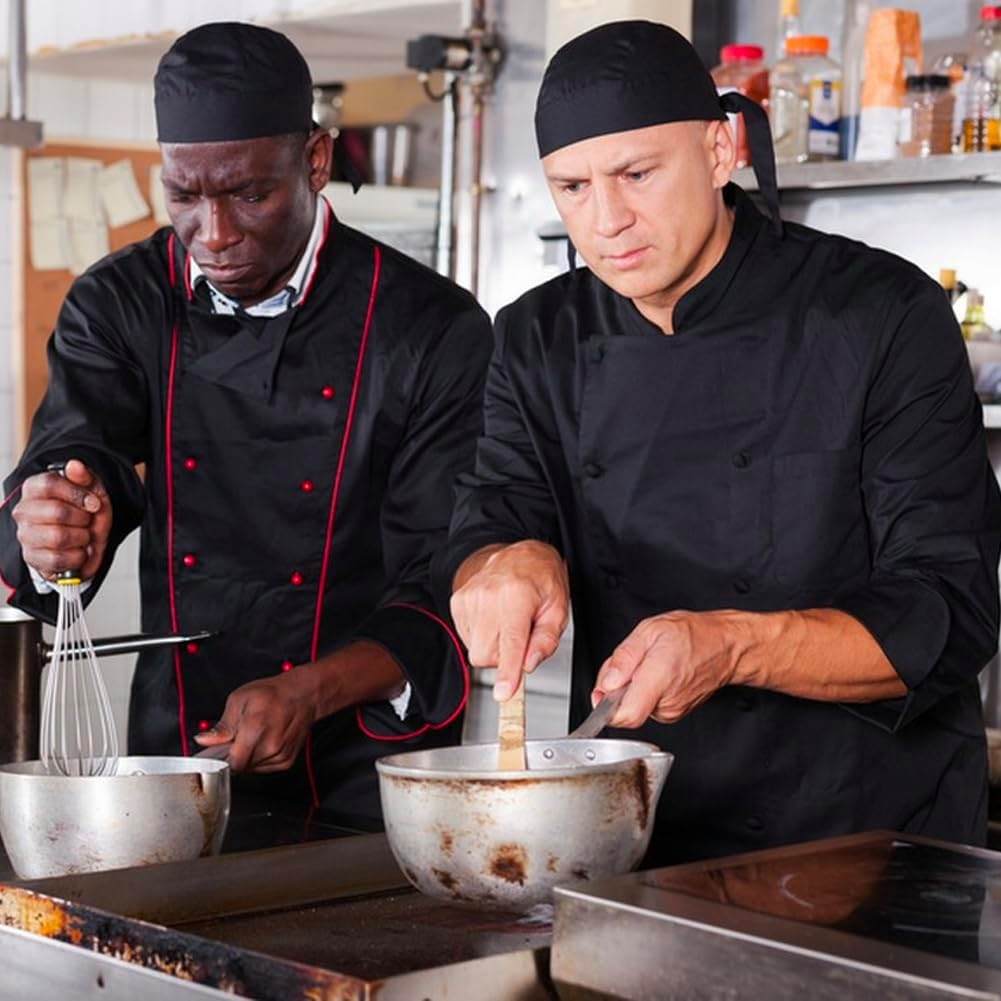 4 Pack Adjustable Tie Back Chef Cap - Breathable Cooking Kitchen Hat for Women & Men