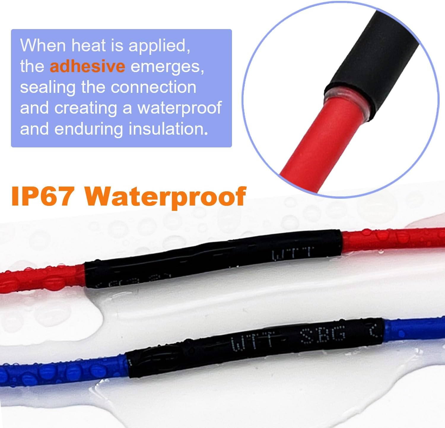 10 Kit 16 AWG 1 Pin Connector Car Waterproof Wire Connectors 1 Pin Automotive Electrical Connectors Quick Disconnect 1 Way Wire Terminal Connector Plug and Heat Shrink Tubing Kit image number 2