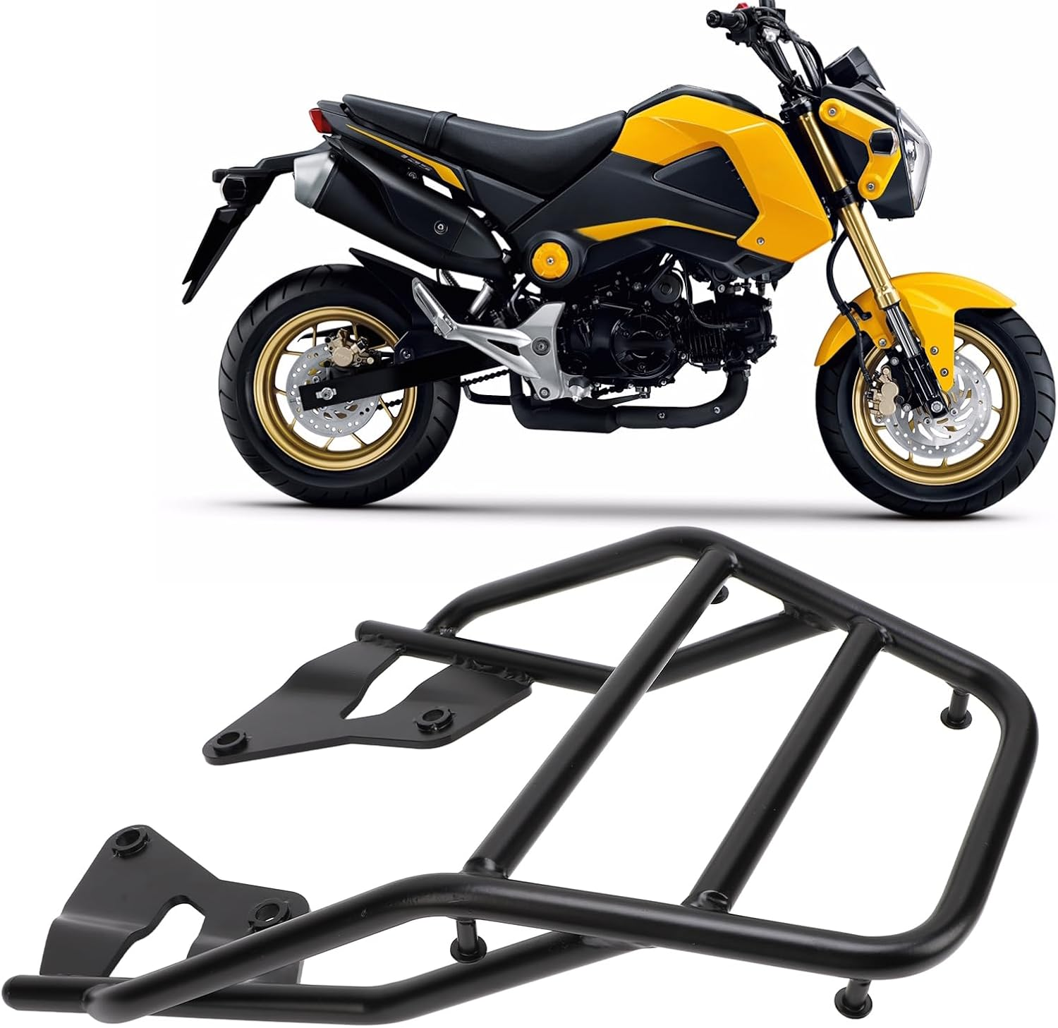 Motorcycle Rear Rack for MSX 125 Grom 125 2016-2020, Motorcycle Rear Cargo Carrier, Powersports Luggage Rack, Fadeproof and Resistant, Easy Installation image number 3