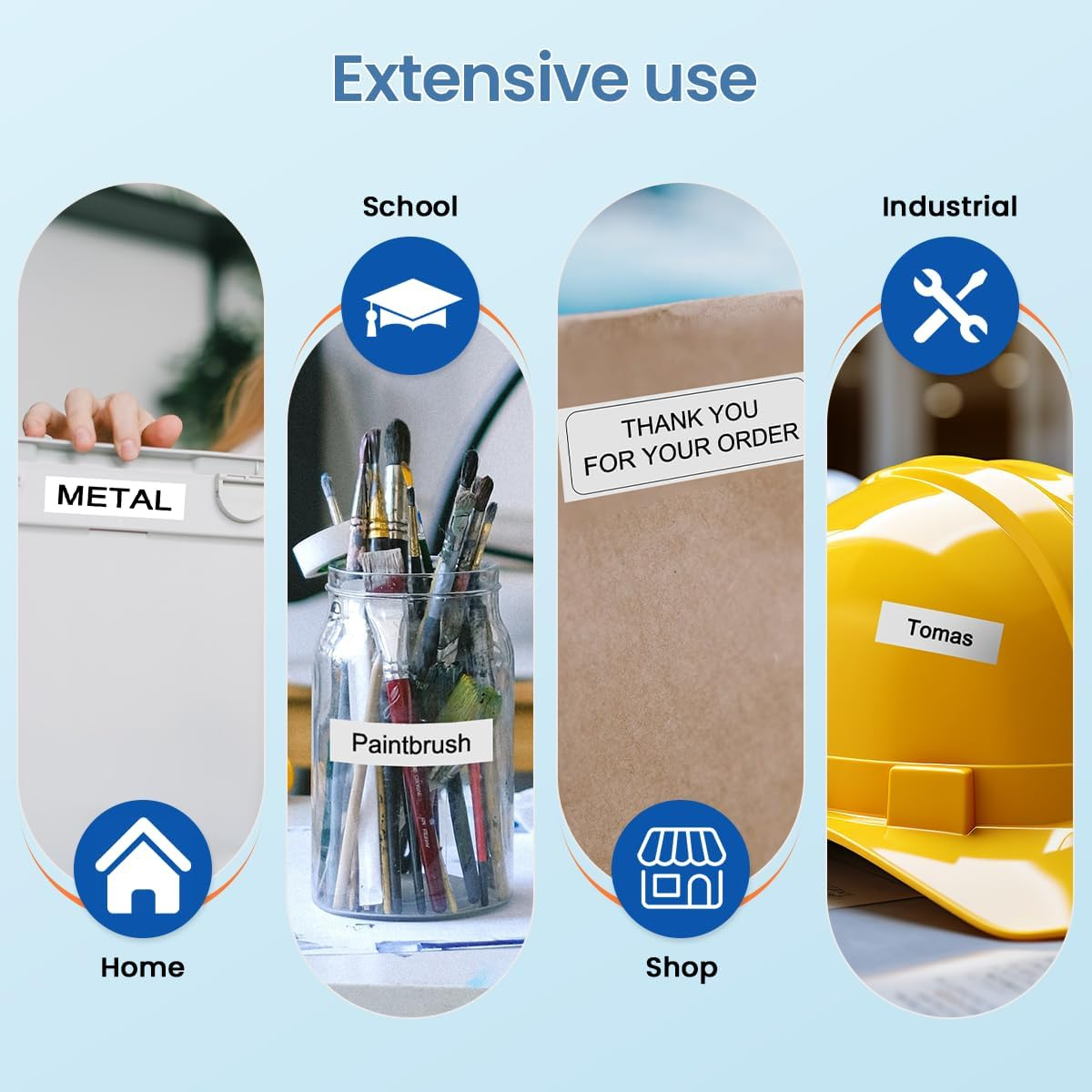 Replace for DYMO D1 Label Tape 45013 1/2 Inch X 23Ft Black on White A45013 45013S S0720530 Refills Compatible with Dymo Labelmanager 160 LM 280 210D 360D 420P Label Maker, 5-Pack image number 1