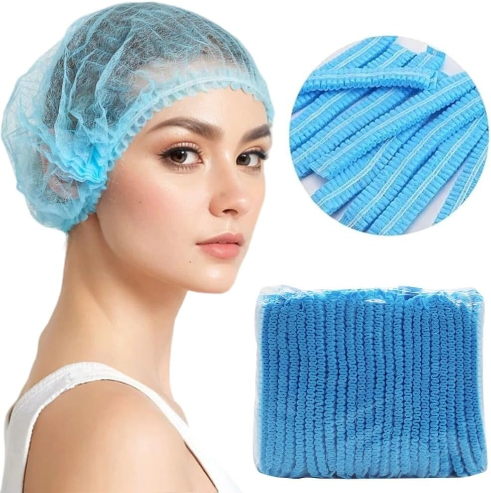 Poemtian 100PCS Disposable Hair Net Caps, Disposable Breathable Fluffy Hat Hair Net Hair Sleeves, Perfect for Sleeping Hair Nets, Hair Nets Food Service,Personal Care image number 1