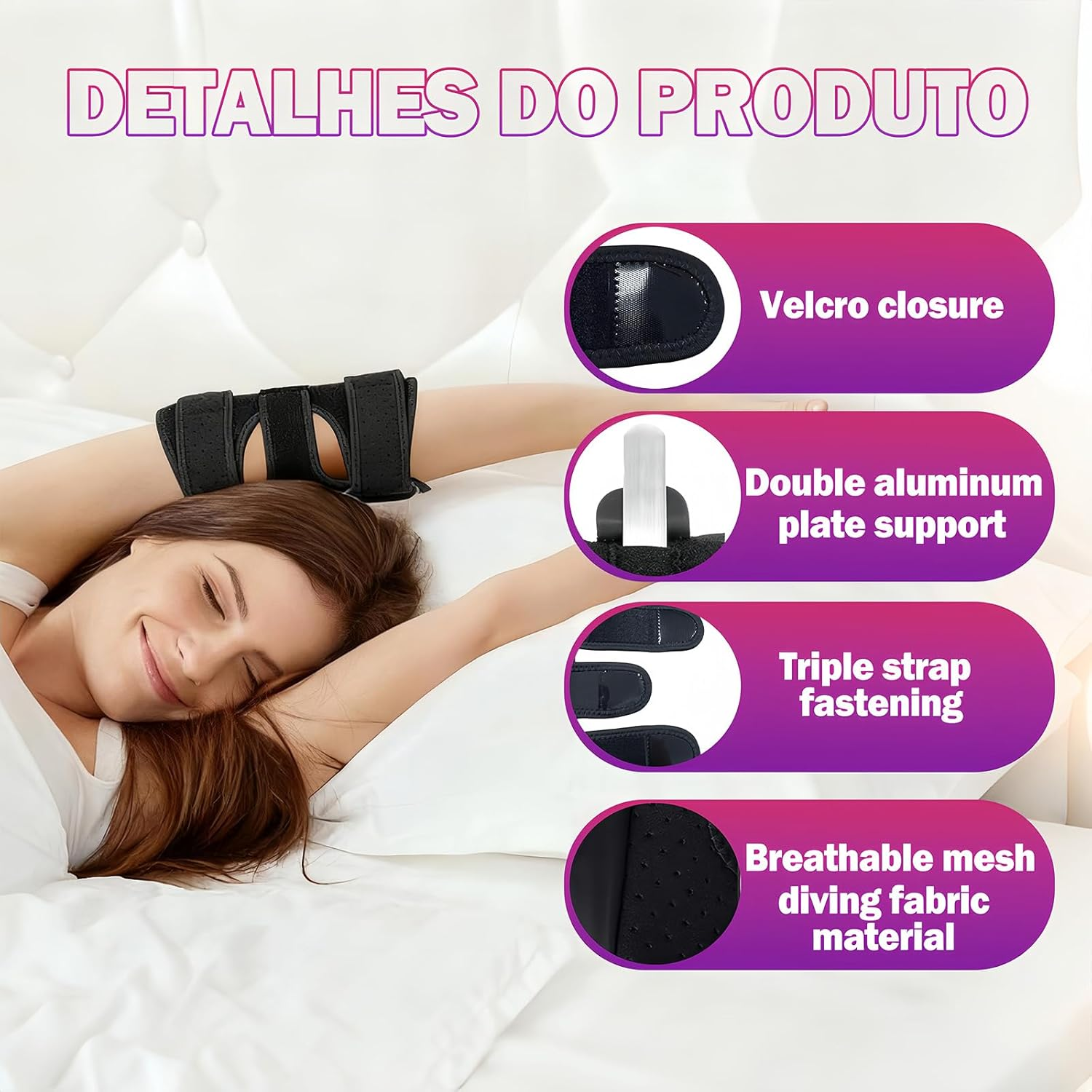 Elbow Brace for Cubital Tunnel, Ulnar Nerve Entrapment Brace - Adjustable Sleeping Elbow Support with Removable Splints, Tendonitis & Tennis Elbow Pain Relief, Fits Women & Men