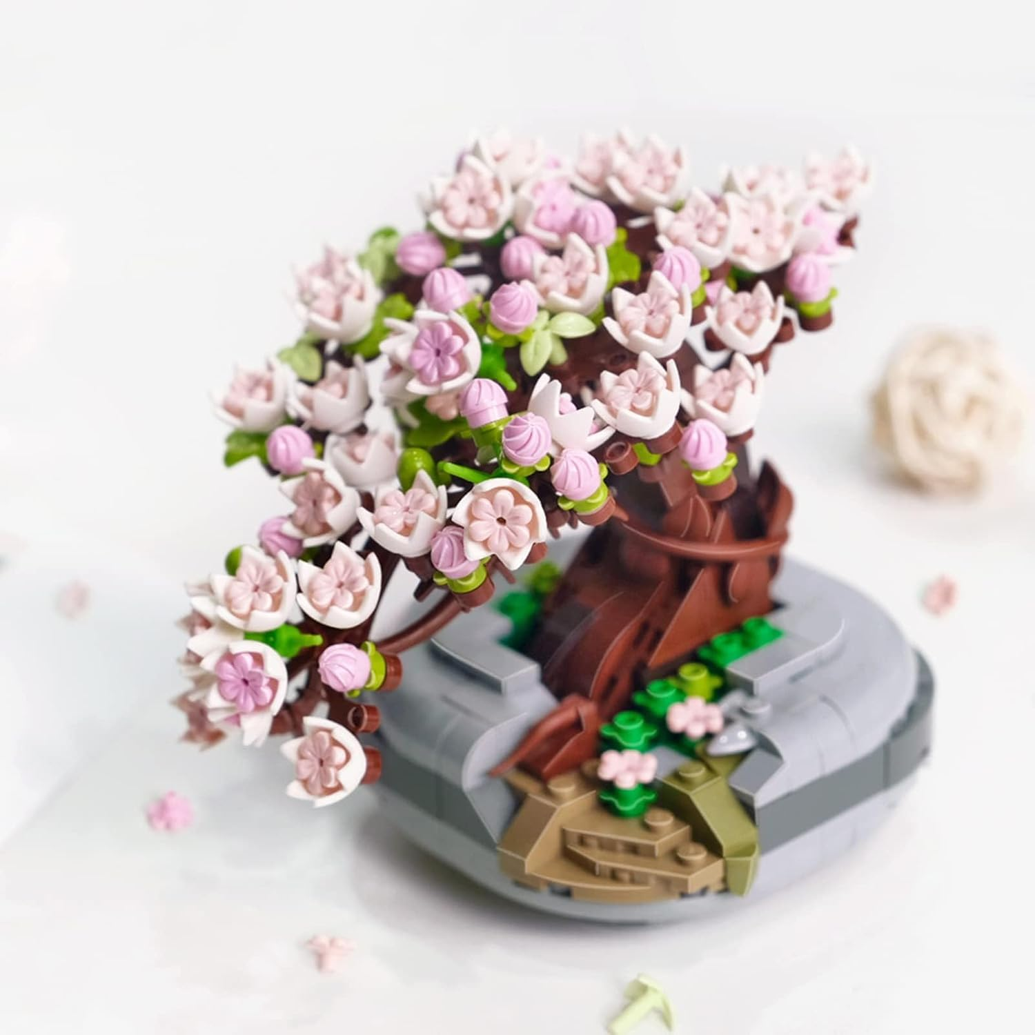 Mini Bricks Flowers Bonsai Model 426 Pcs Creative DIY Simulation Mini Particle Flower Botanical Collection Construction Building Toy image number 4