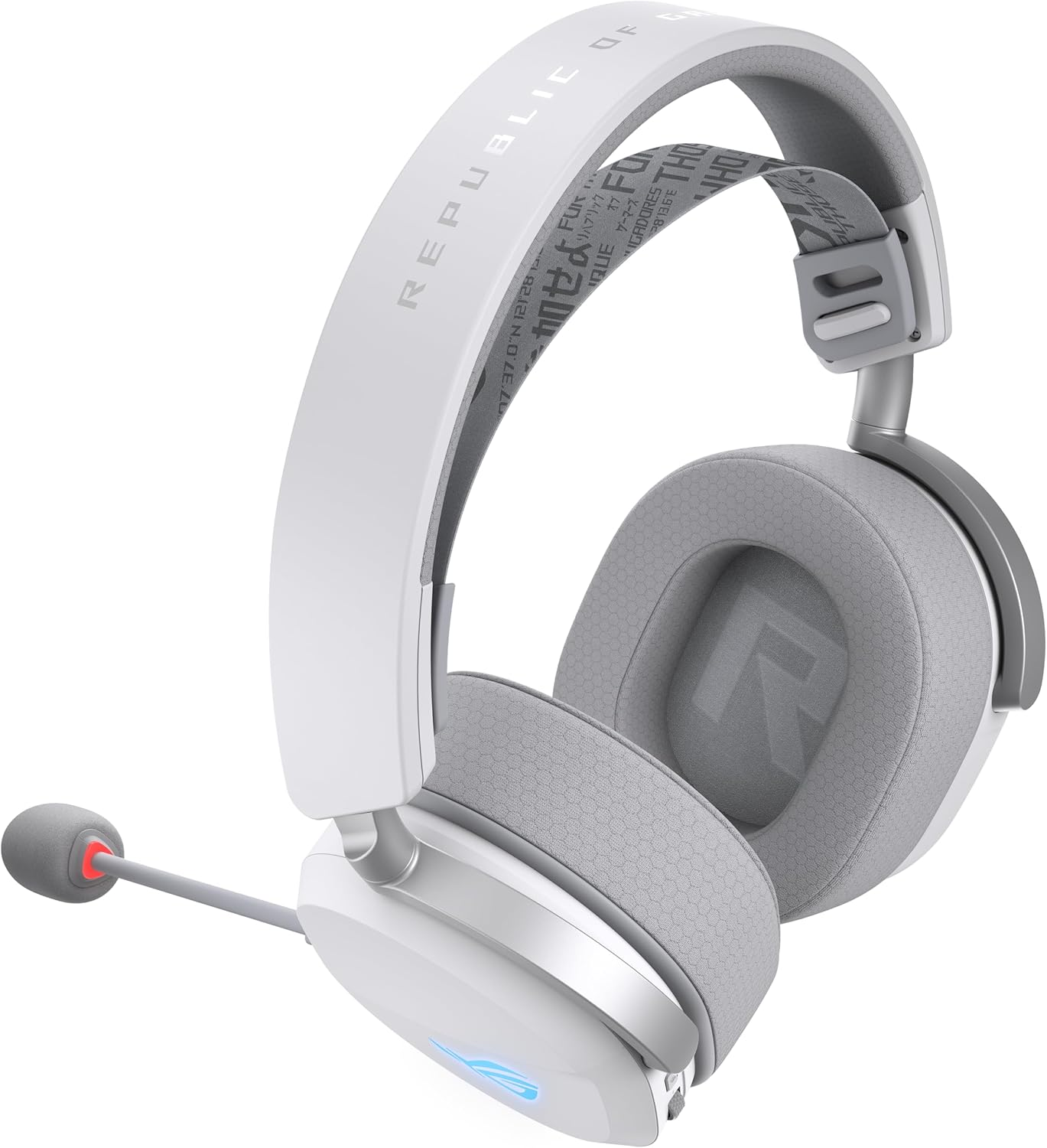ASUS ROG Pelta White Wireless RGB Gaming Headset (ROG Speednova, Bluetooth, 2.4Ghz, USB-C, 50Mm ROG Titanium Membrane Drivers, 10Mm Super Broadband Boom Microphone, 309G Lightweight, Aura Sync RGB) | image number 2