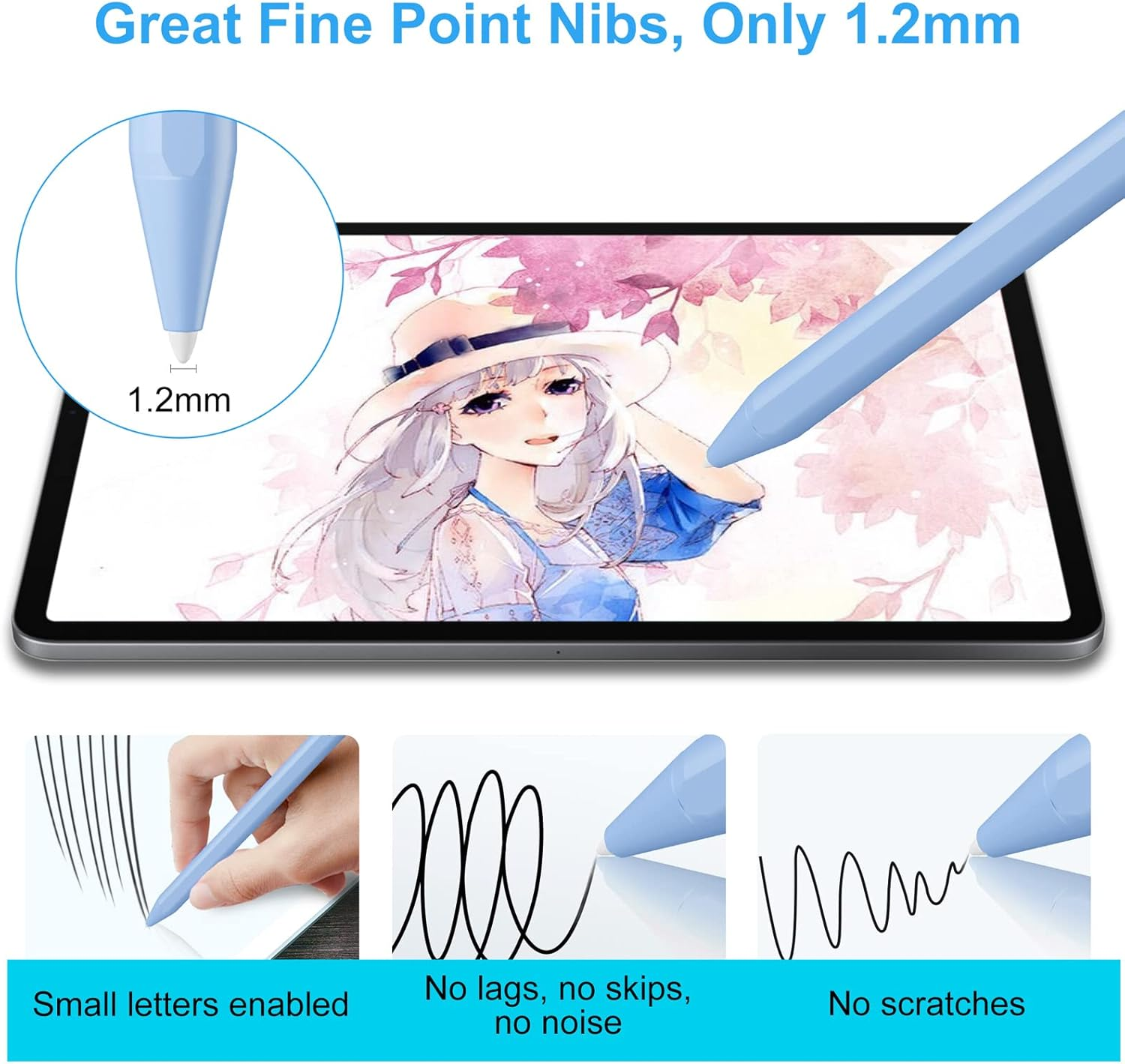 Stylus Pen for Ipad (2025-2018) with Fast Charge Palm Rejection,Fojojo Active Pencil for Ipad10/9/8/7/6Th,11Th A16,Pro 11/13 M4/M5,Air 11/13 M2/M3,Pro12.9,Air 5/4/3Rd,Mini 7/6/5 image number 1