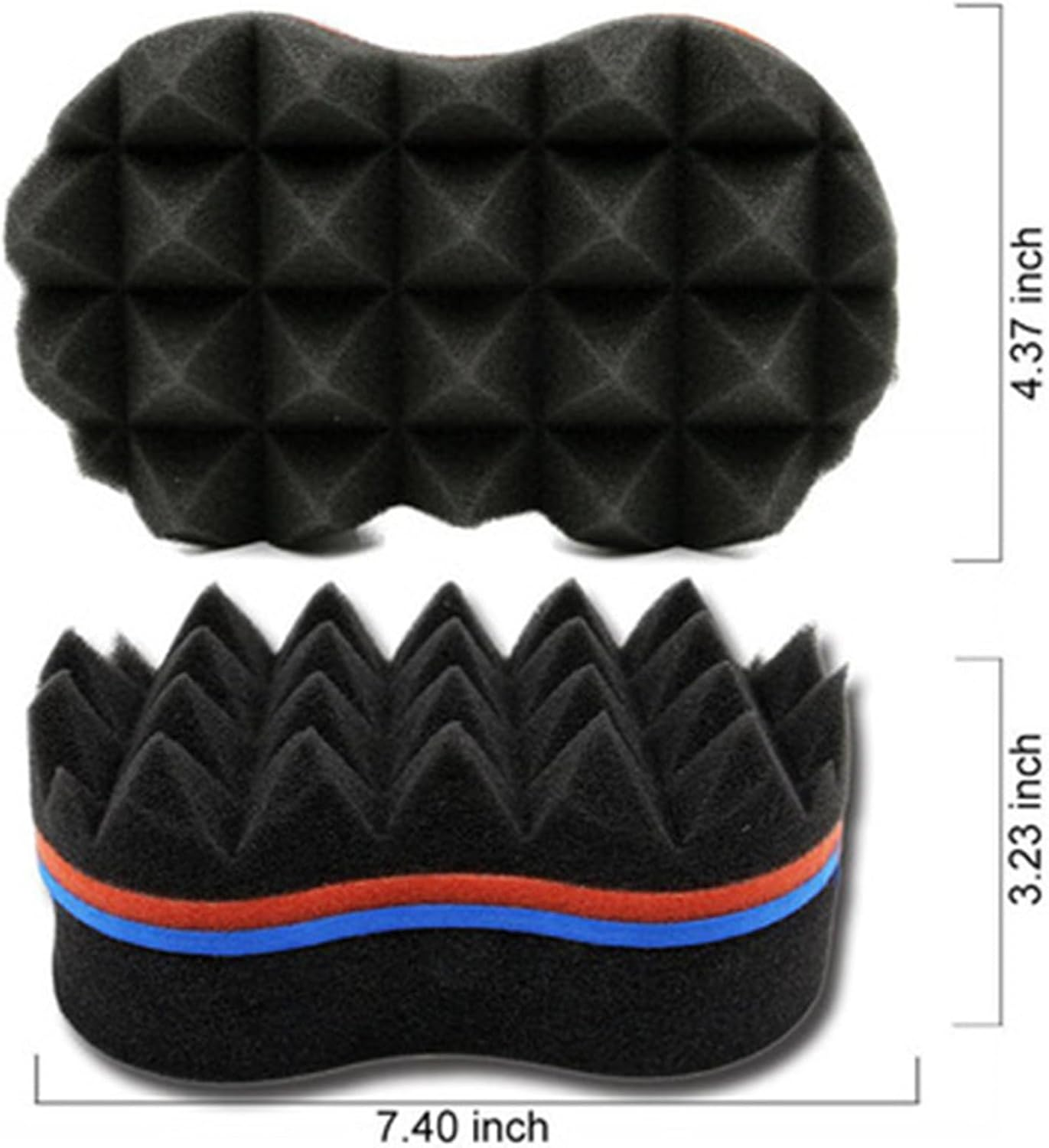 Teogneot Hair Brush Sponge, 4 Pieces Hair Sponge Curl Afro Set, Magic Curl Sponge, Hair Sponge Large image number 2