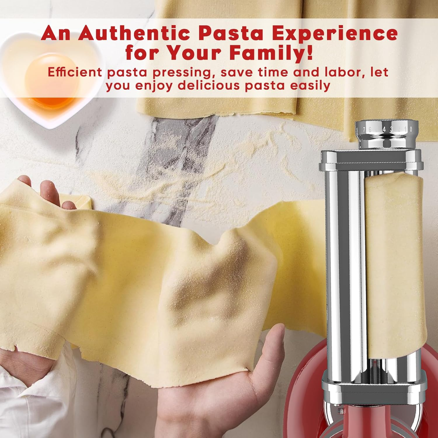 Pasta Attachment for Kitchen Aid Stand Mixer Included Spaghetti Cutter, Pasta Sheet Roller and Fettuccine Cutter, 3PCS Stainless Steel Pasta Maker Attachment by TPGSING image number 6