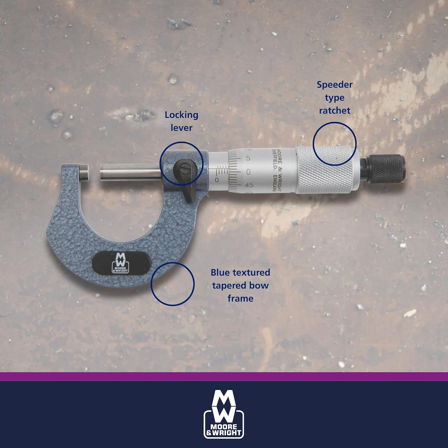Moore & Wright Traditional outside Micrometer, 0-25Mm image number 4