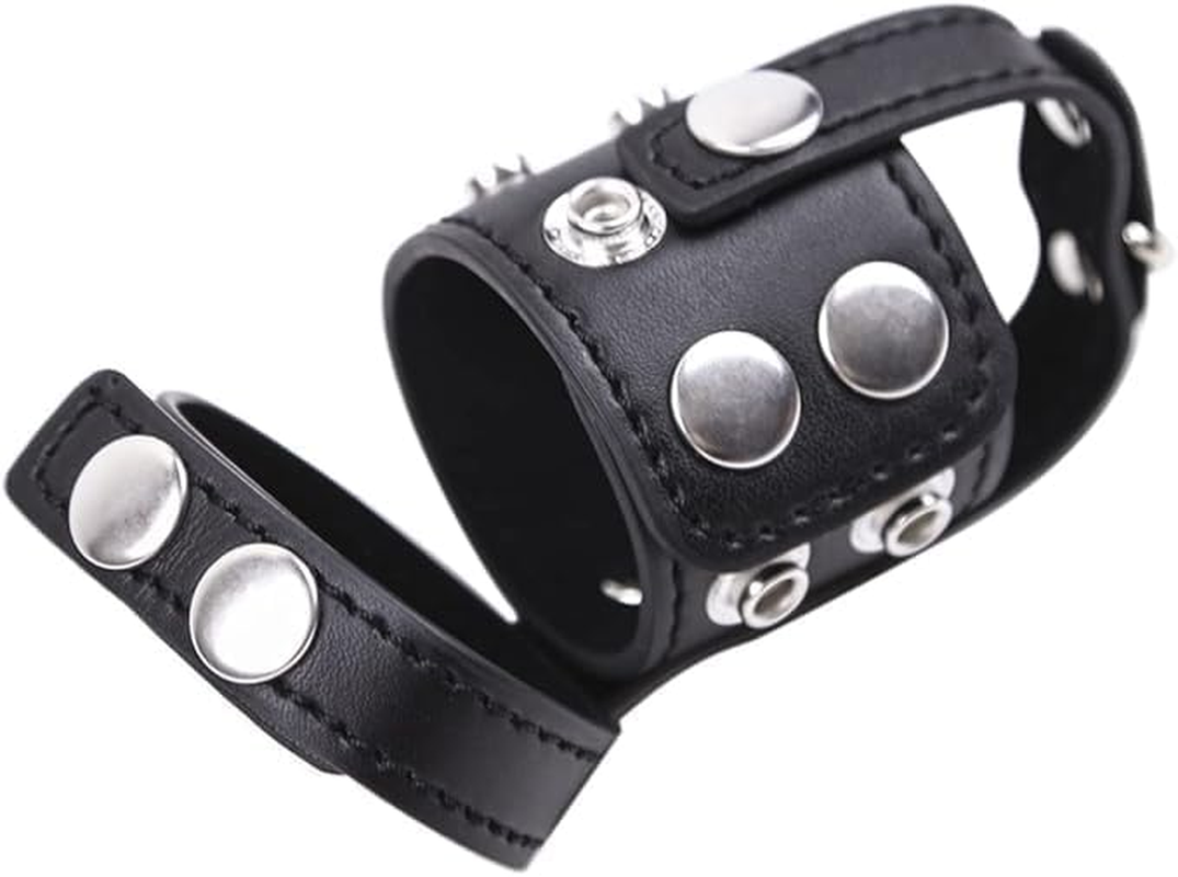 Cock Ring Bondage Rope with Leather Adjustable Chastity Belt Restraint Scrotum Set Reusable Ere-Ction BDSM Sex Toys for Enhanced Sensual Play and Intimate Exploration Male Sex Toys image number 1