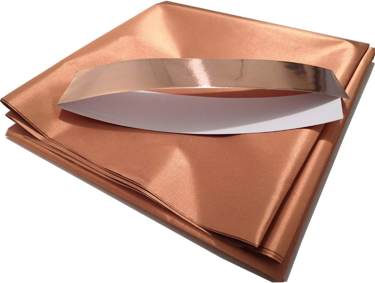 Pure Copper Fabric Blocking Rfid/Rf-Reduce EMF/EMI Protection Conductive Fabric for Smart Meters Prevent from Radiation/Singal/Wifi Golden Color 78"X43" Inch image number 6