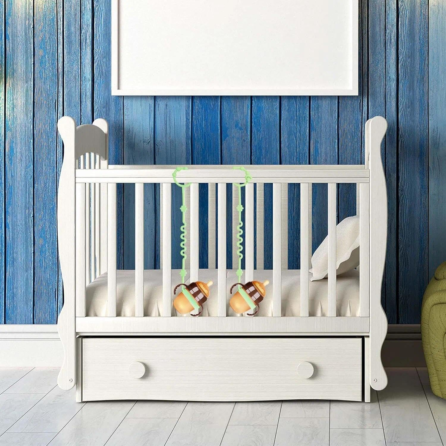 (2 Pcs) Sippy Cup Strap Keep Bottles and Sippy Cups off the Floor, Sippy Cup Holder Strap Suitable for High Chairs, Strollers and Water Bottles- Dishwasher Safe image number 3