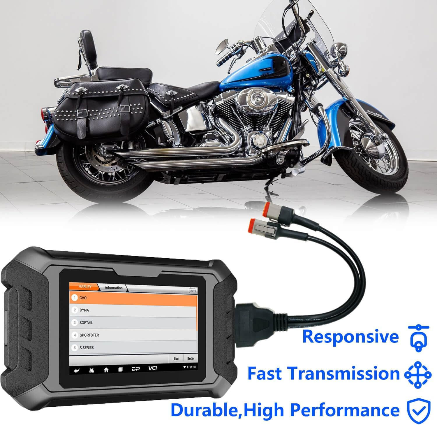 OBD2 Cable Fit for Harley Davidson Models, 4Pin+6Pin 2 in 1 Motorcycle OBD Scanner Adapter,Obd Connector Work with Many Motorcycle Diagnostic Tool, 12" Cable image number 6