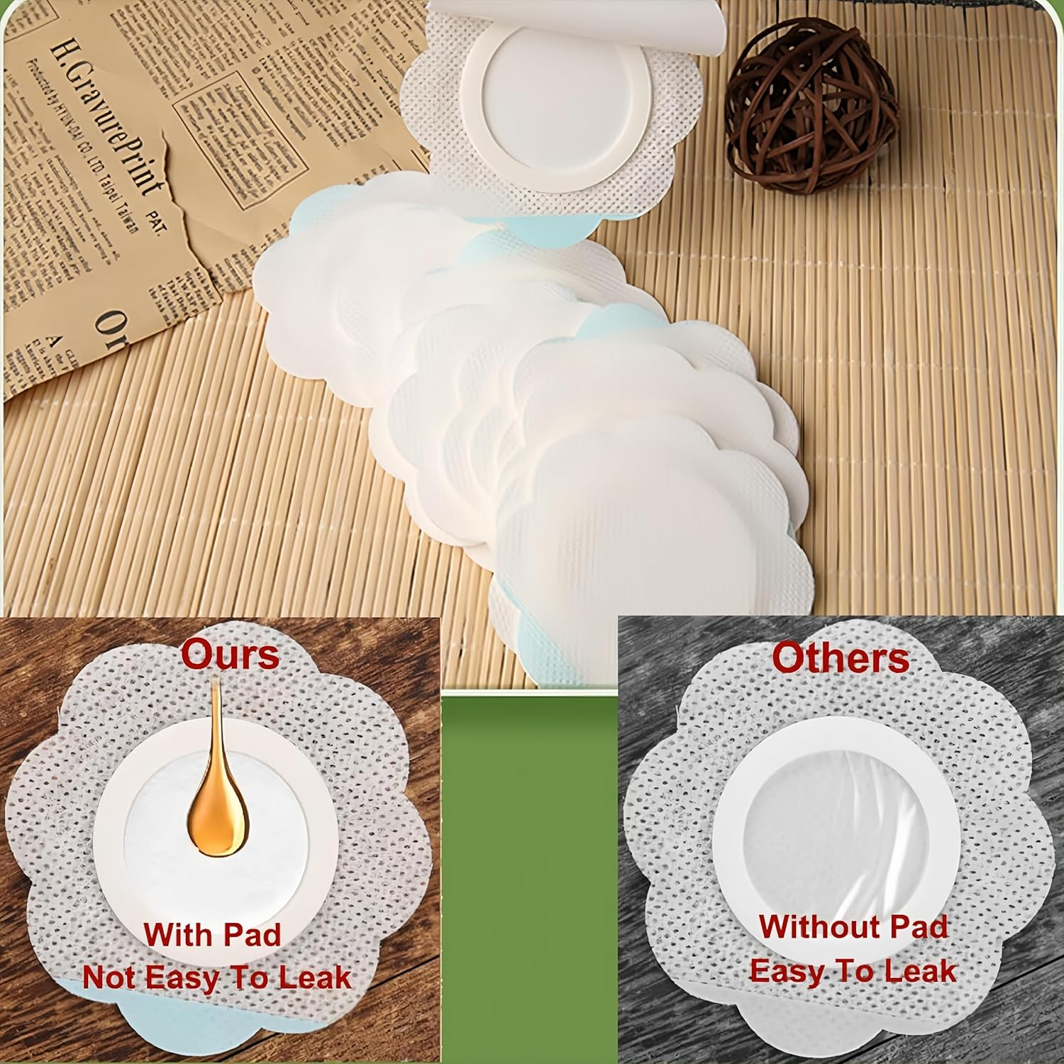 Febohao 50Pcs Castor Oil Patches Pack Self Adhesive Bandage Castor Oil Wrap Mini Travel Essentials Portable Multi-Layer Anti-Leak 7Cm/2.75In image number 5