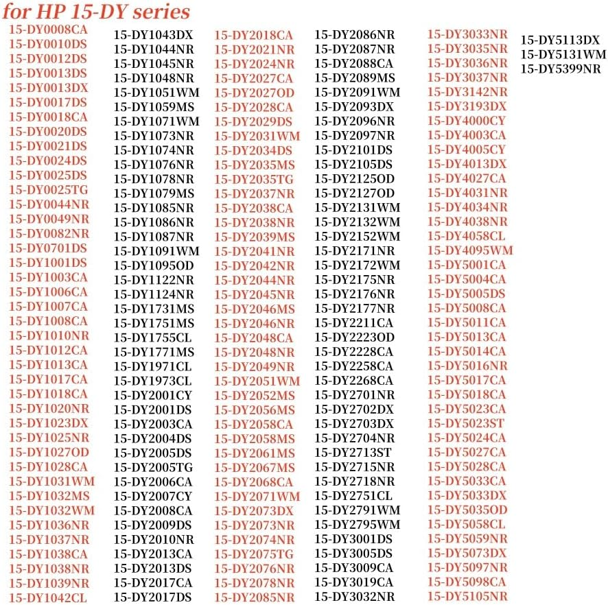 Rubber Feet Strips Replacement for HP Laptop 15-DY 15T-DY 15-EF 15S-FQ 15S-EQ 15-FR 15-ER 15S-FR TPN-Q222/230 for Laptop Bottom Case Non-Skid Silicone Bumper Rubber Foot Strips L63597-001 image number 2