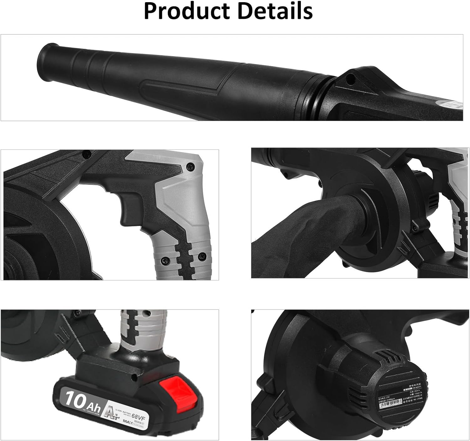 Mingzhe 21V Lightweight Battery Powered Leaf Blowers for Patio, Yard, Sidewalk,Small Leaf Blower，2-In-1 Blower & Vacuum Cleaner Wi Infinite Speed Control Switch image number 1