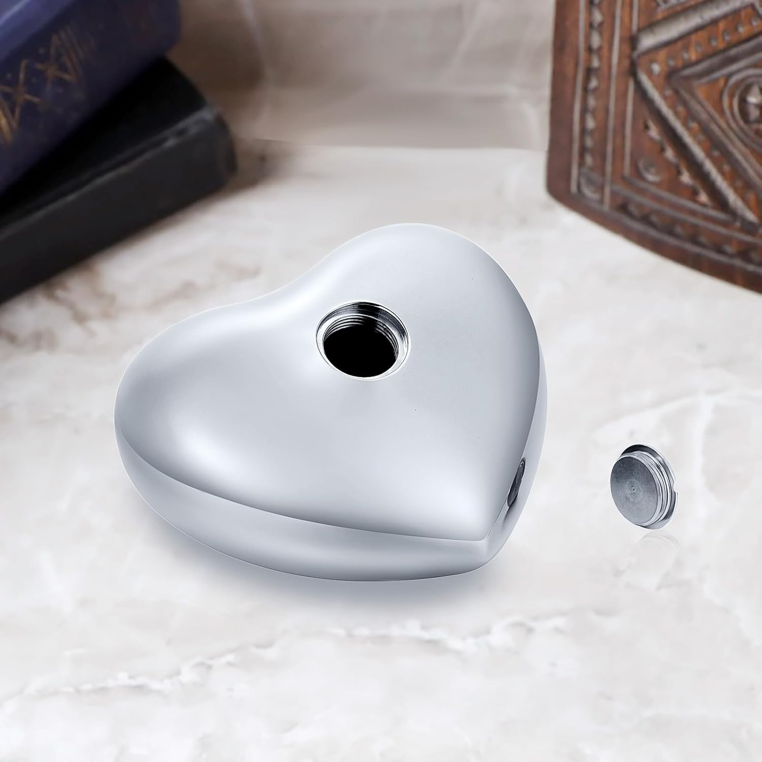 AIWENXI Pet Urn Memorial Container Jar Pot Urn Memorials Keepsake Pet Dog Cat Urn Mini Urn Memorial Urn for Cremation Ashes (Wings Silver) image number 6