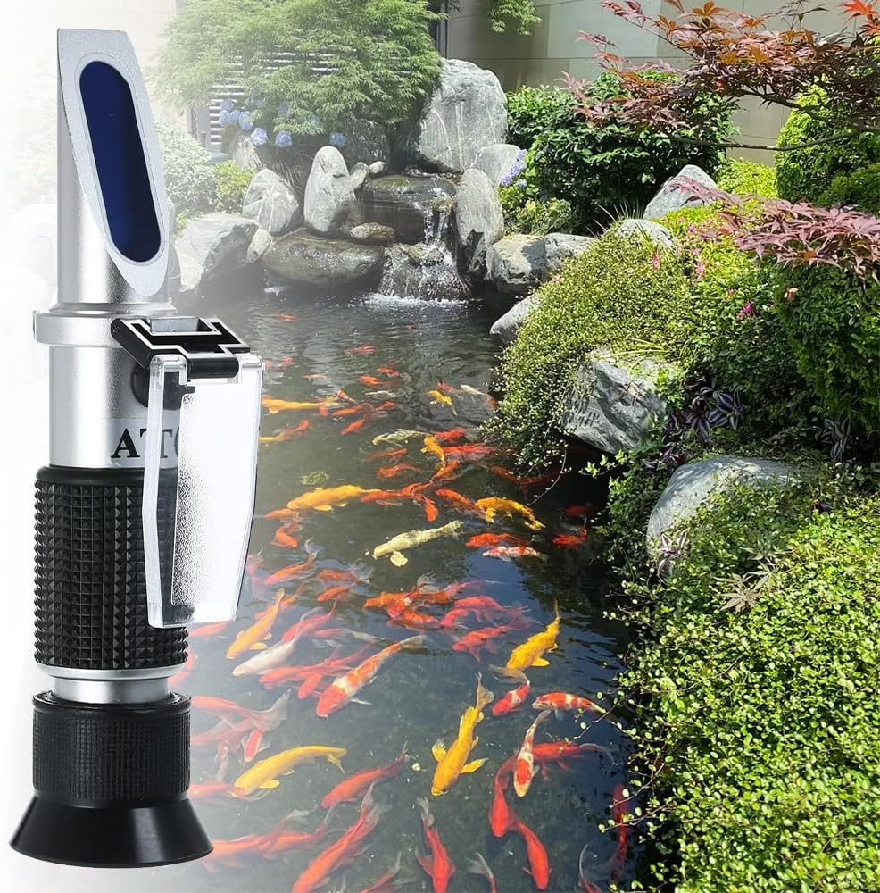 Salinity Refractometer for Seawater and Marine Fishkeeping Aquarium, Saltwater Tester Hydrometer, Dual Sacle 0-100Ppt & 1.000-1.070 Specific Gravity with ATC Automatic Temperature Compensation image number 1