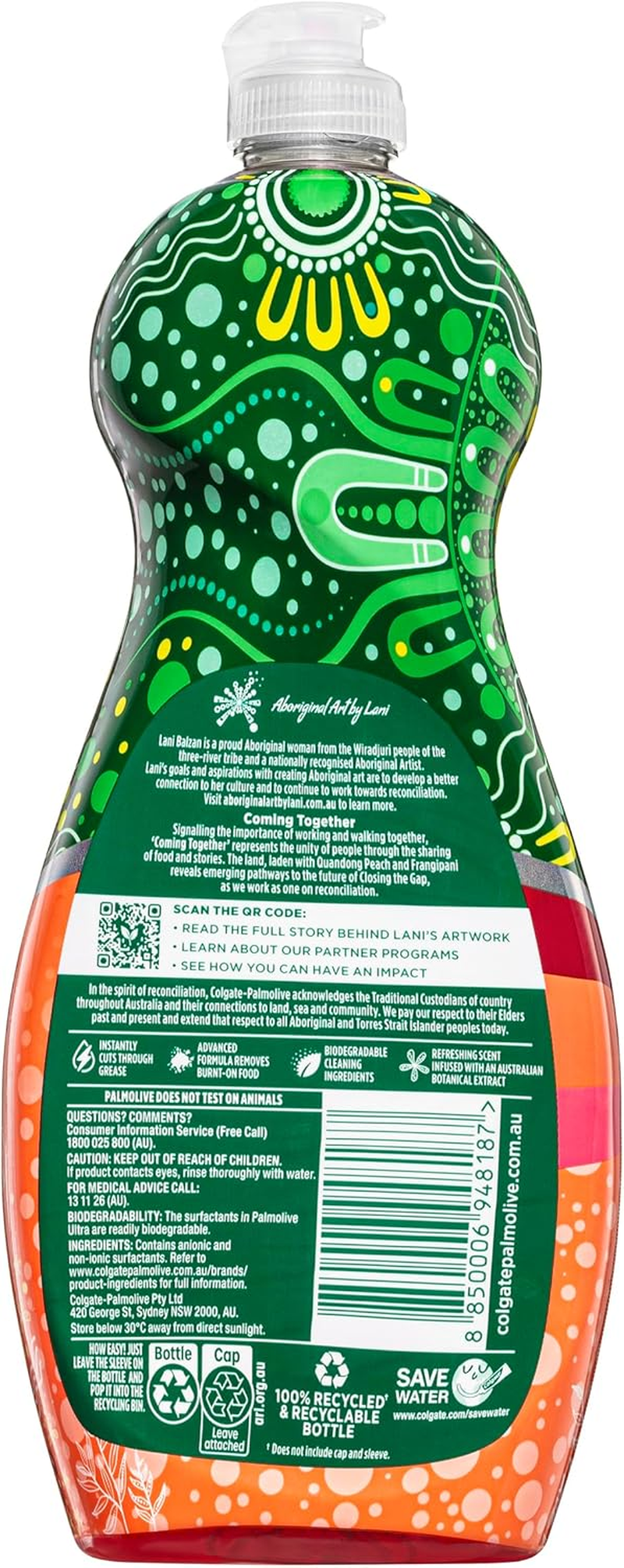 Palmolive Dish Ultra Australian Extracts Dishwashing Liquid, Quandong Peach Extract and Frangipani 750Ml