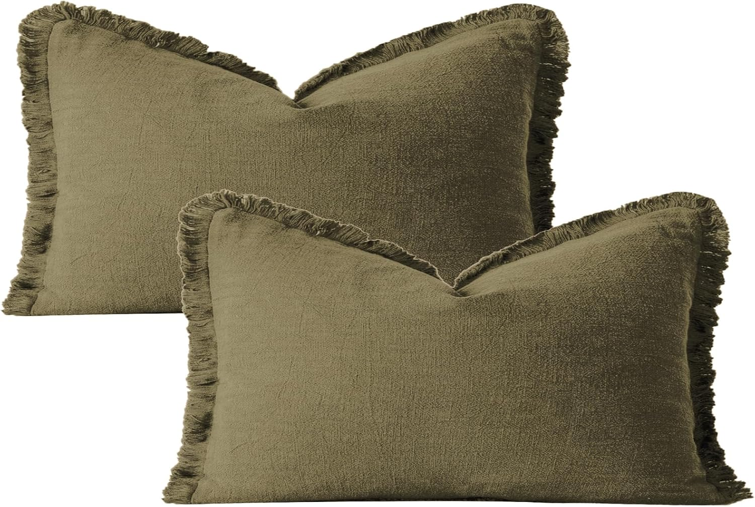 Square Pillow Covers 45X45Cm Set of 2 Cotton Pillow Covers with Fringe Soft Decorative Throw Pillows for Couch, Bed, and Home Decor White image number 4