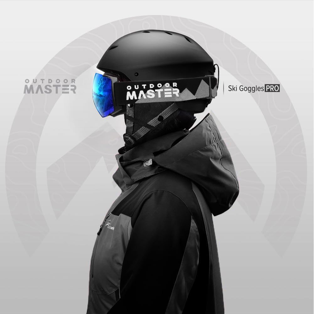 Outdoormaster Ski Goggles PRO - Frameless, Interchangeable Lens 100% UV400 Protection Snow Goggles for Men & Women (VLT 15% Blue Lens with Free Protective Case) image number 6