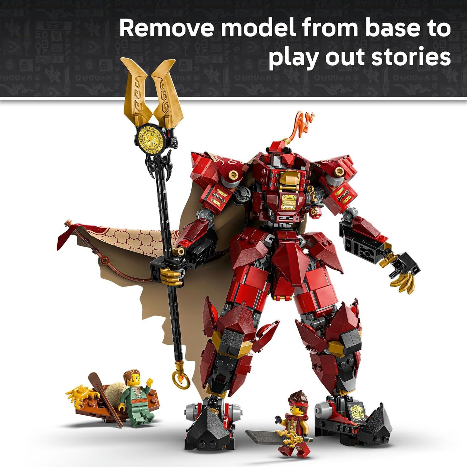 LEGO&reg; NINJAGO&reg; the Fire Knight Mech (996 Pcs) Building Kit with 2 Minifigures Including Kai & Features a Sea Monster, Buildable Model for Display and Play, Toys for Boys and Girls Aged 14+ 71846 image number 4