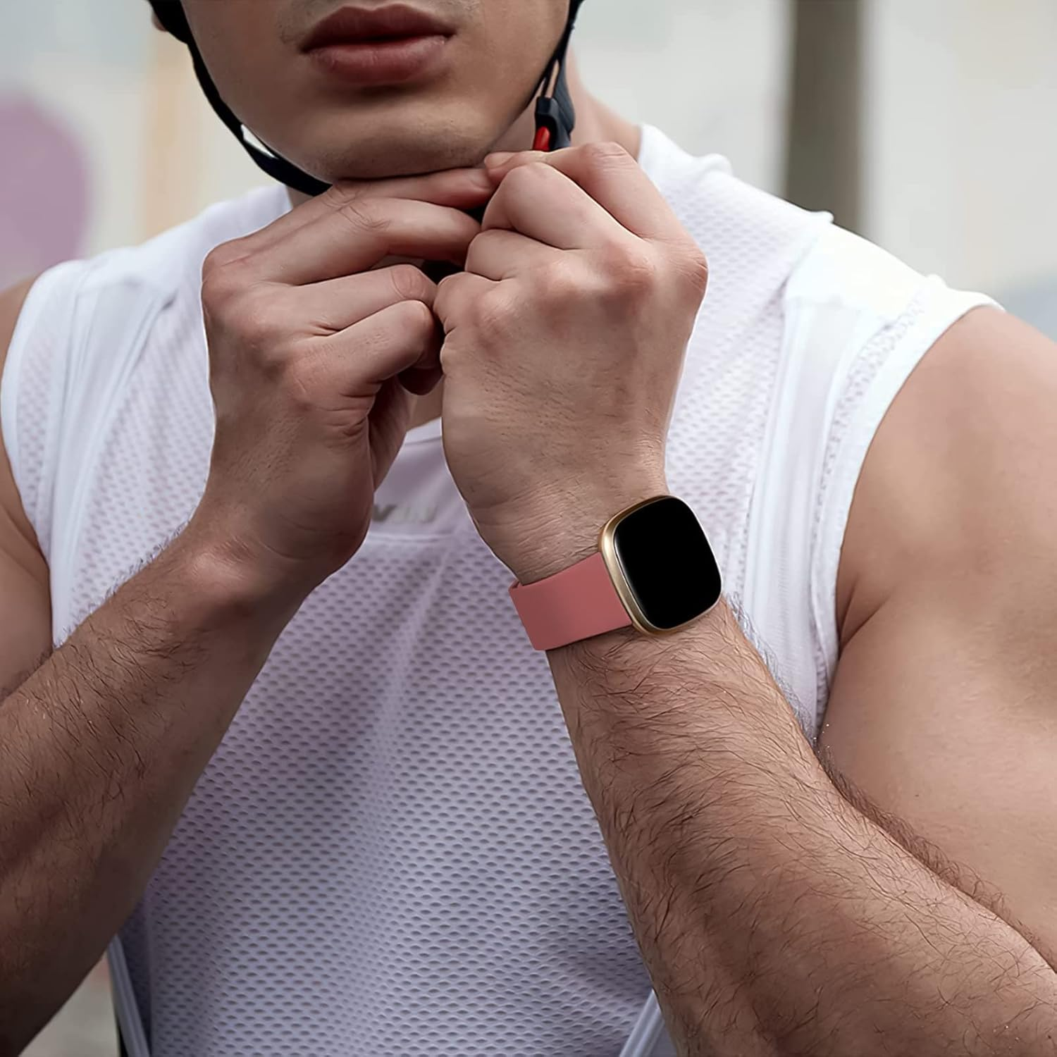 Band for Fitbit Versa 4 Versa 3 Bands, Sense 2 Band & Sense Band, Soft Silicone Sport Watch Strap Replacement Wristband for Fitbit Versa 4 / Versa 3 / Sense 2 / Sense, Women Men Small Large, 2 Pack image number 2