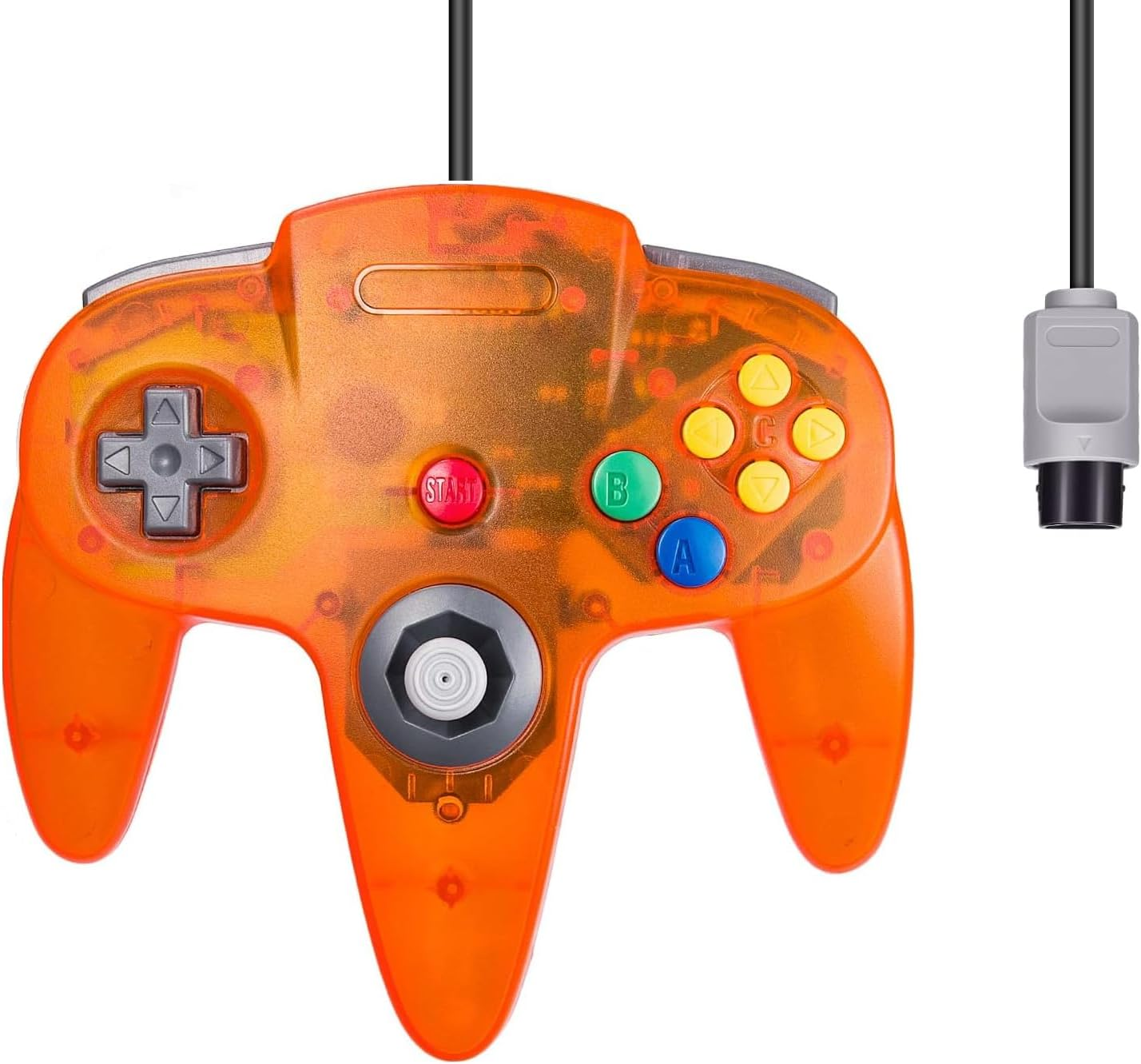 Retro N64 Wired Gaming Remote Joystick Replacement Controller for N64 System Video Games Console (&zwnj;Transparent Blue)