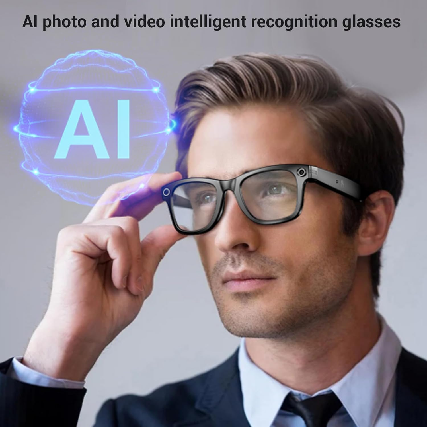 Smart Bluetooth Sunglasses with High Fidelity Music & Clear Call, Built in Mic Speakers, IP65 Protection, Unisex for Office Home Outdoor image number 4