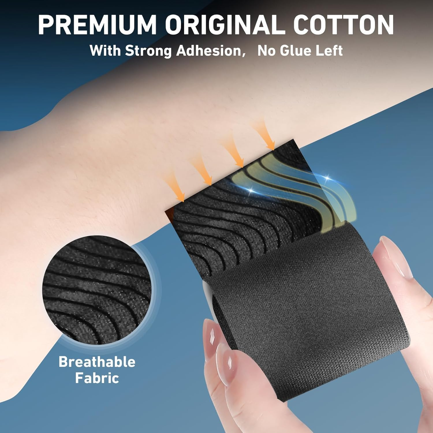 Quhoxdye Kinesiology Tape for Knees, 10 Pcs Knee Support & Stability, Knee Pain Relief Athletic Tape - Waterproof & Elastic, Breathable Hypoallergenic Latex-Free Tape, (Black) image number 6