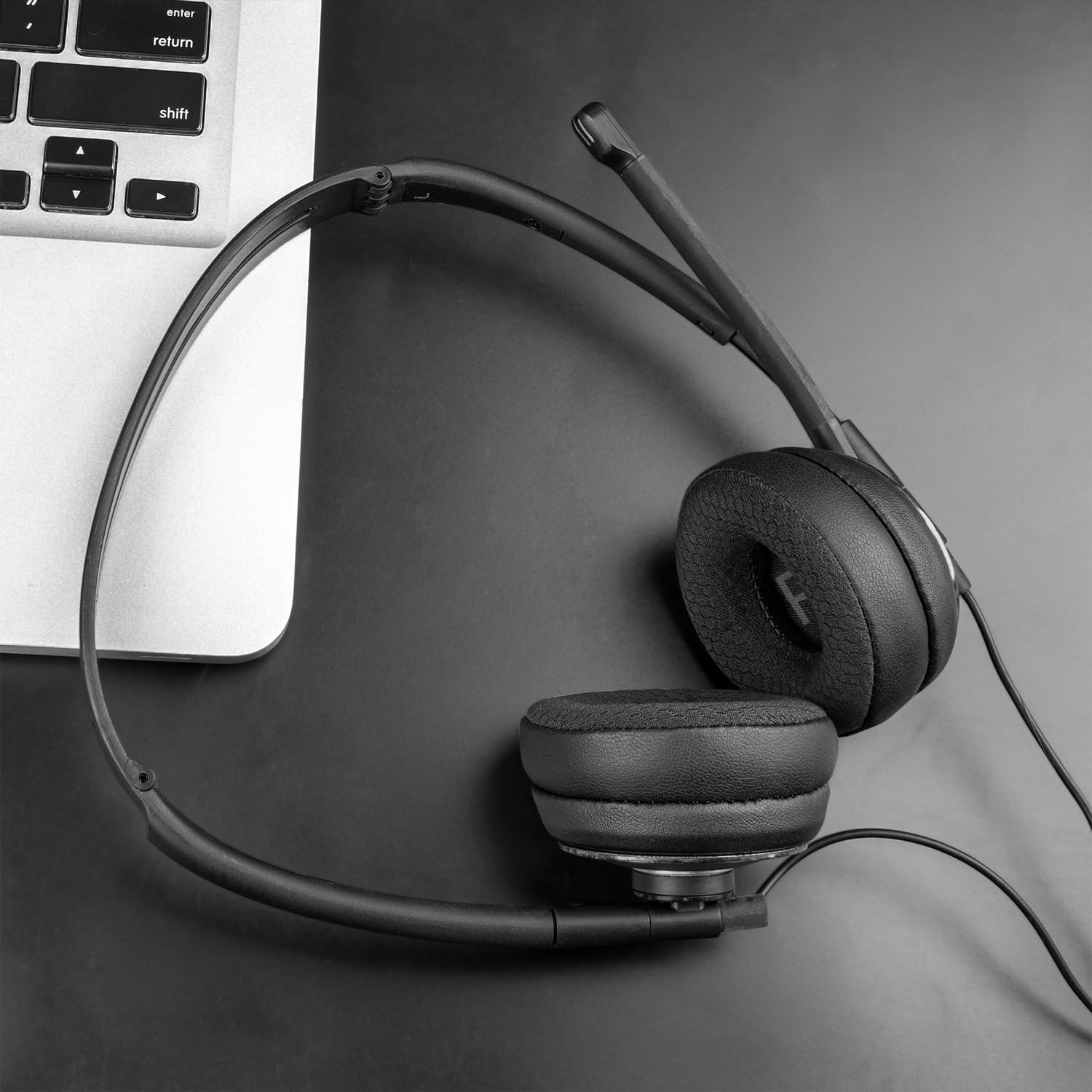 SOULWIT 60Mm Ear Pads Replacement for Plantronics HW510/HW520, Audio 310/345/476/628, Earpads for Poly Blackwire C210/C220/C310/C320/C325/C3200/C3210/C3220/C3225, Cushions with Durable Mesh Fabric image number 6