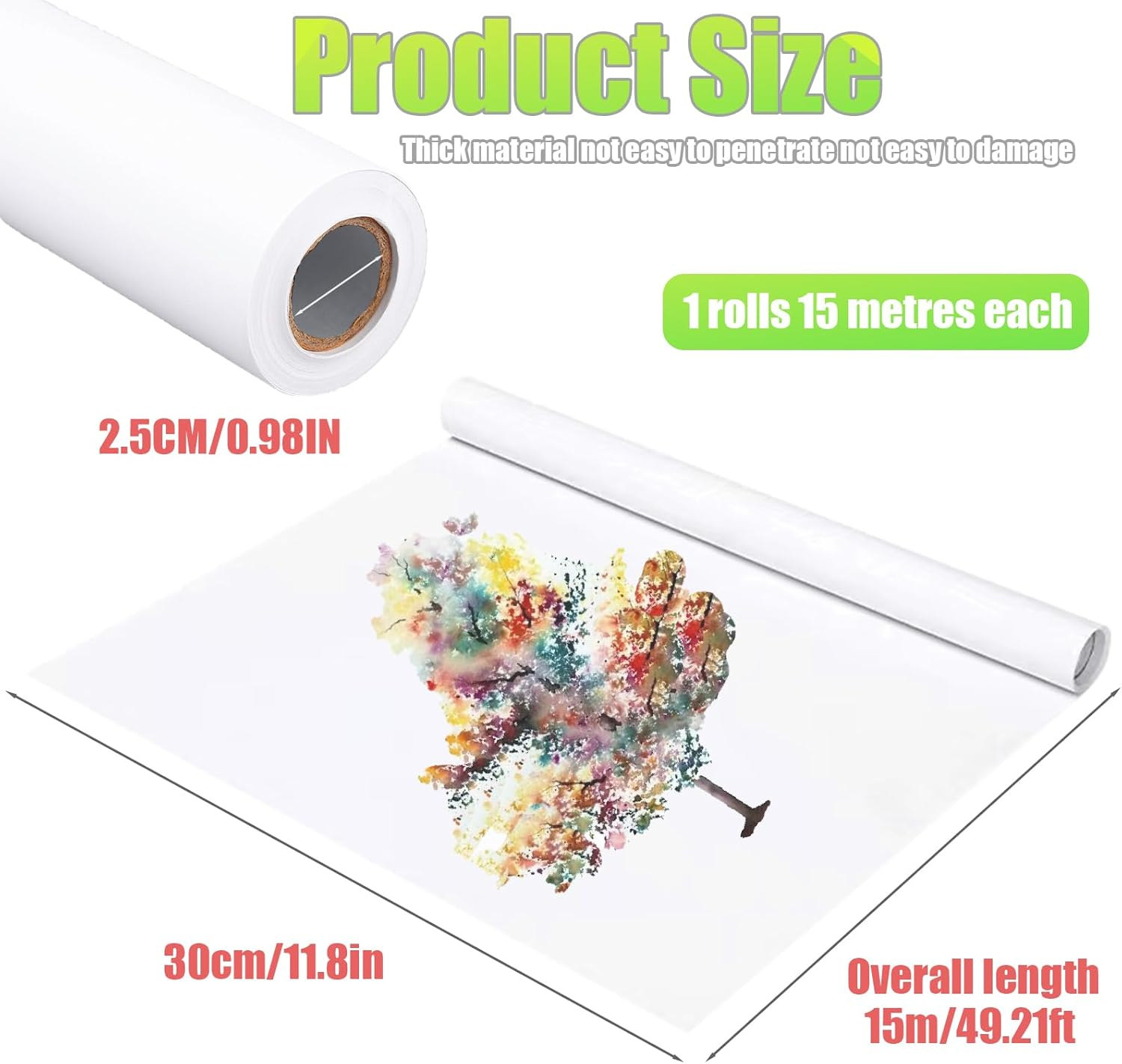 Long Easel Paper Roll 11.8" X 590" (49 Ft), Large White Bulletin Board Paper, Fade Resistant Art Paper Roll for Gift Wrapping Drawing Painting Craft Poster Banner Trace (1 Roll) image number 5