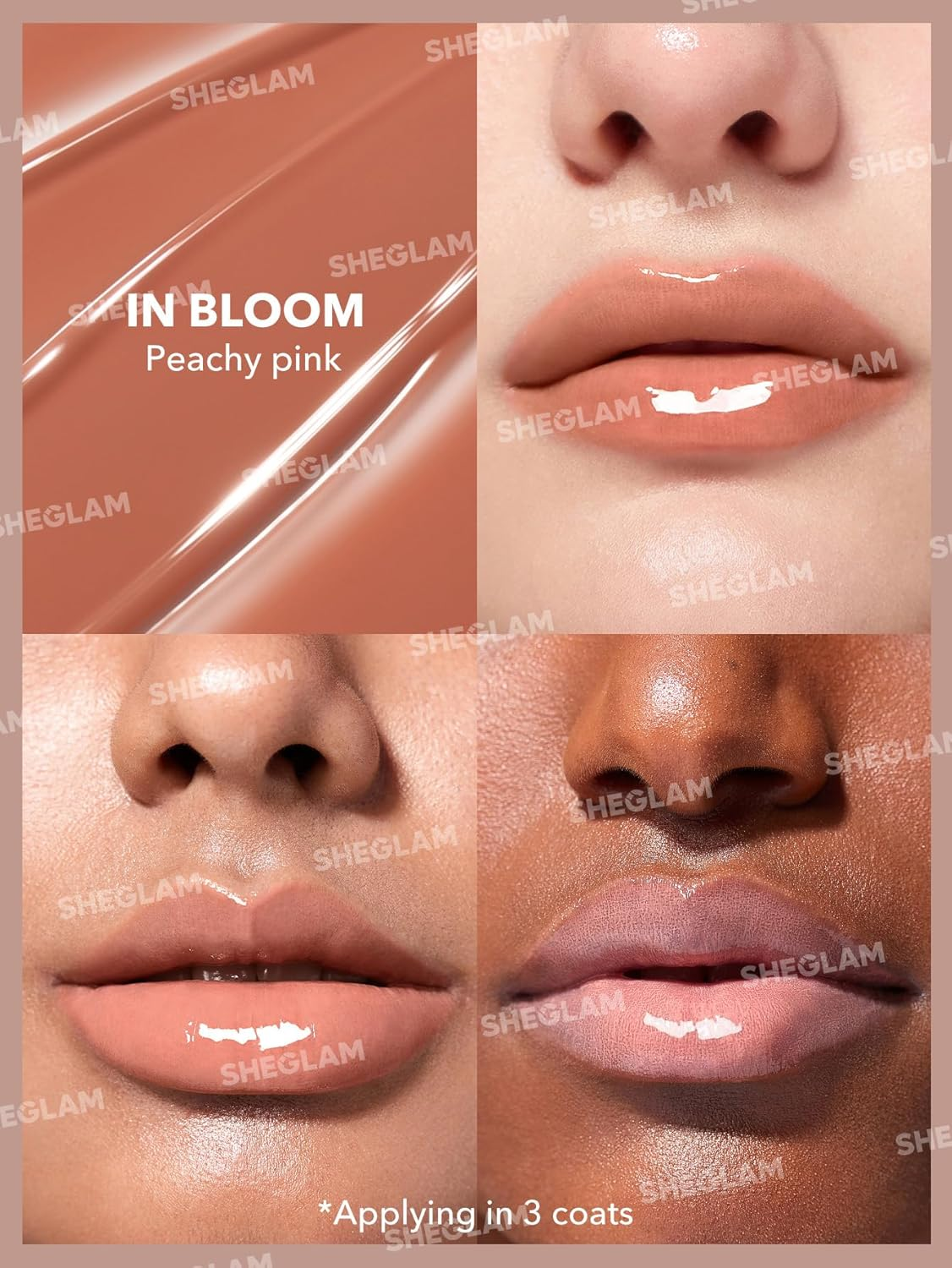 SHEGLAM Poutperfect Moisturizing Solid Lip Gloss Non Sticky Lipstick with Coconut Oil - in Bloom - Mahogany image number 5